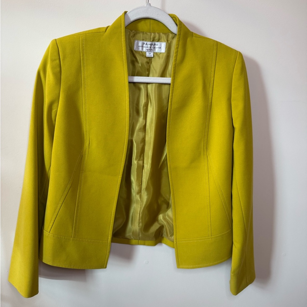 Tahari Chartreuse Blazer Petite 2P